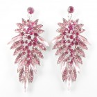 512365 Pink Crystal Earring in Silver 